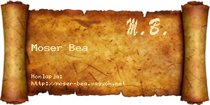 Moser Bea névjegykártya